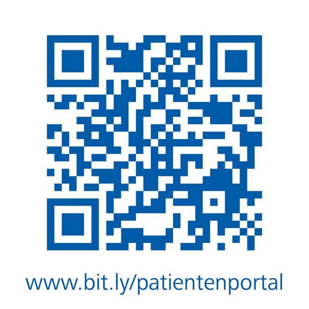 QR-Code, der zur Website des Patientenportals führt